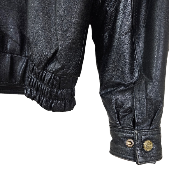 Basic Equipment 100% Leather Vintage Black Jacket - Picture 7 of 9